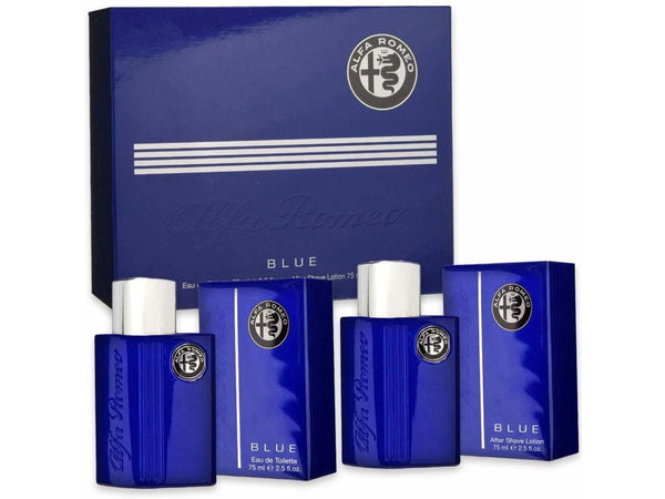 Kit Perfume Alfa Romeo Blue Masculino Eau De Toilette 75ML + After Shave 75ML