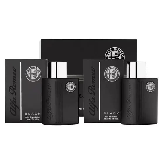 Kit Perfume Alfa Romeo Black Masculino Eau De Toilette 75ML + After Shave 75ML